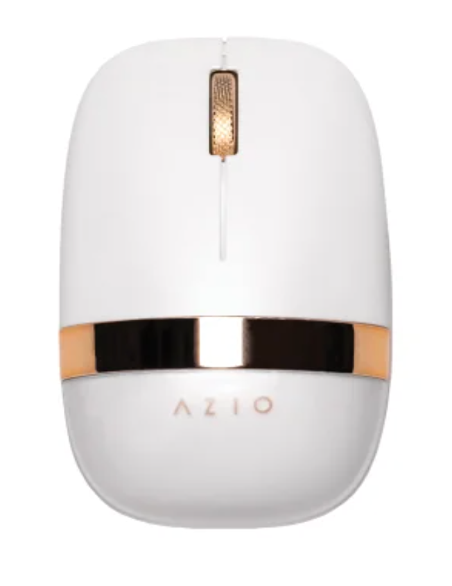 Azio IZO Cordless Optical Computer Mouse, Ergonomic, 3 Buttons, Bluetooth® 3.0/5.0 and 2.4G RF-USB (White Blossom)