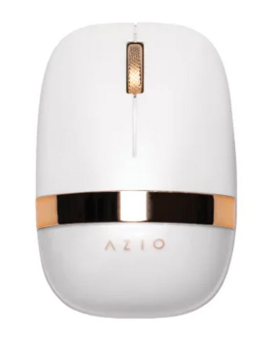 Azio IZO Cordless Optical Computer Mouse, Ergonomic, 3 Buttons, Bluetooth® 3.0/5.0 and 2.4G RF-USB (White Blossom)