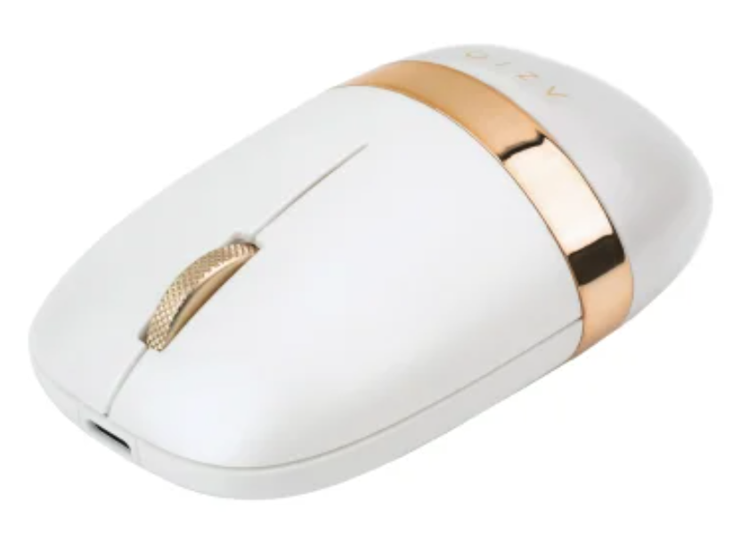 Azio IZO Cordless Optical Computer Mouse, Ergonomic, 3 Buttons, Bluetooth® 3.0/5.0 and 2.4G RF-USB (White Blossom)