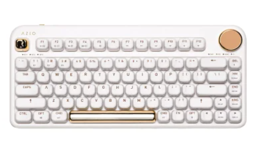 Azio IZO Bluetooth® and USB Mechanical Computer Keyboard, Blue Switches (White Blossom)