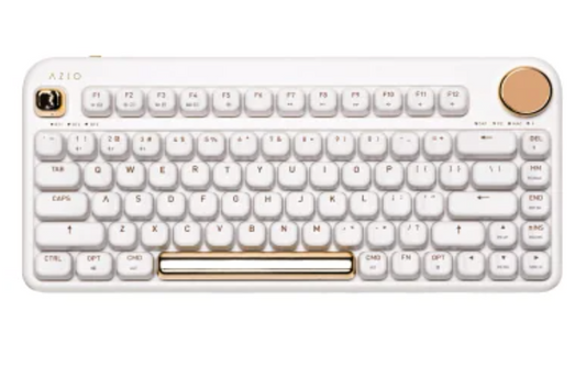 Azio IZO Bluetooth® and USB Mechanical Computer Keyboard, Blue Switches (White Blossom)