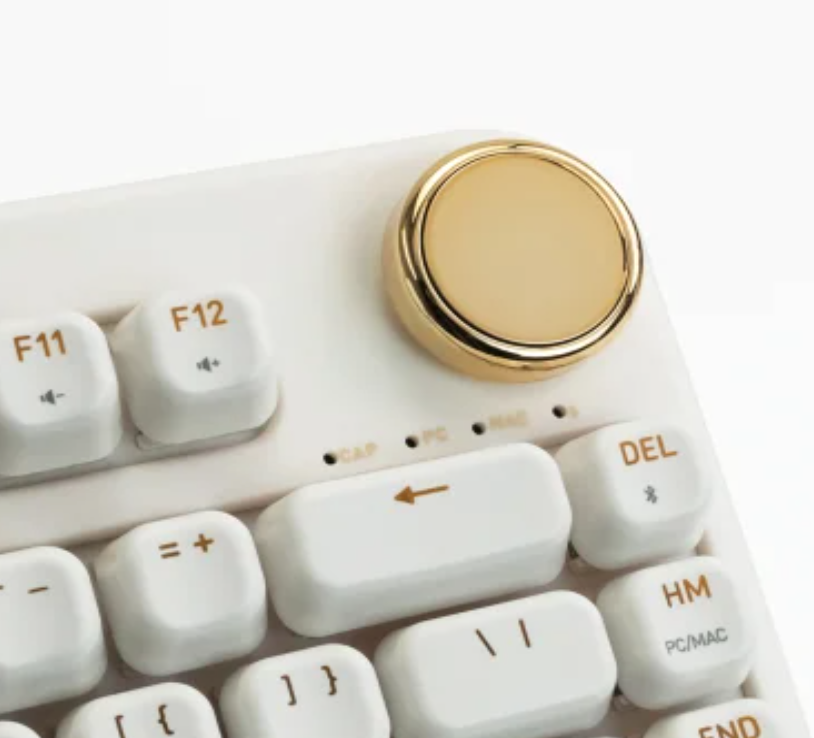 Azio IZO Bluetooth® and USB Mechanical Computer Keyboard, Blue Switches (White Blossom)