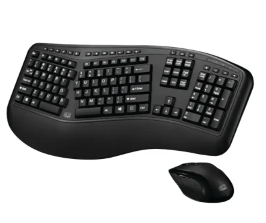 Adesso® Tru-Form Media™ 1500 Wireless Ergonomic Keyboard & Laser Mouse