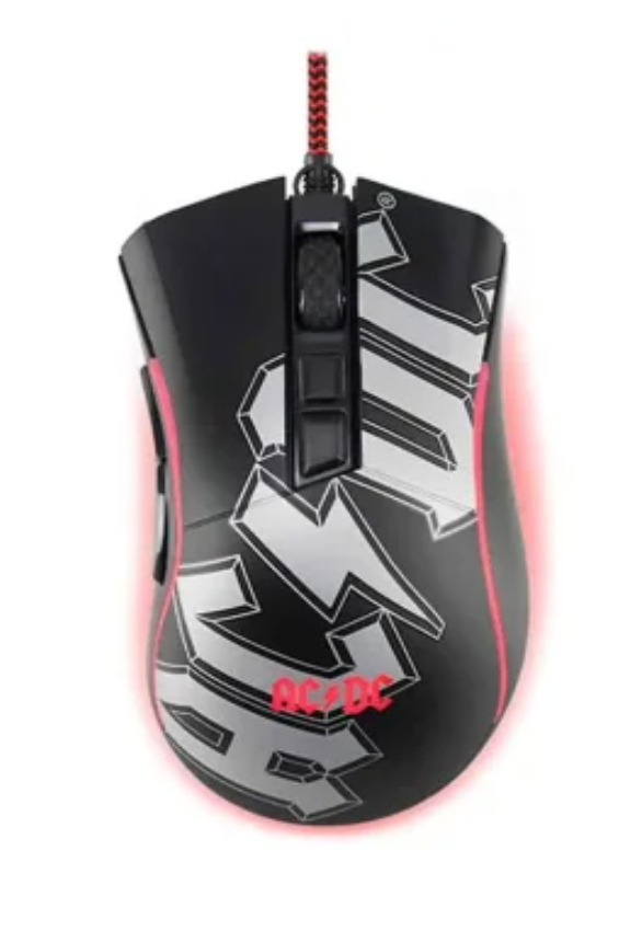 Subsonic Wired Ergonomic Optical Gaming Mouse with Scroll Wheel, 7 Programmable Buttons, 7200 DPI, for PC (AC/DC®)