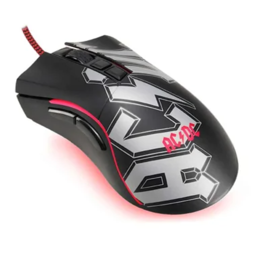 Subsonic Wired Ergonomic Optical Gaming Mouse with Scroll Wheel, 7 Programmable Buttons, 7200 DPI, for PC (AC/DC®)